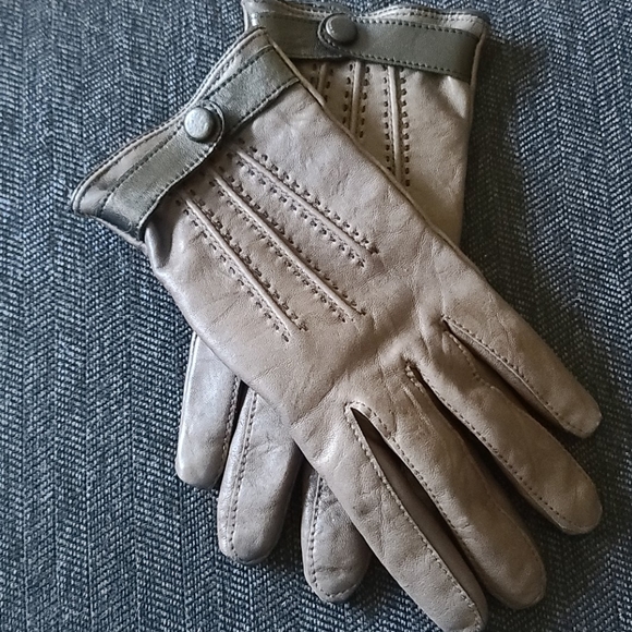 Brown leather gloves - Picture 1 of 4